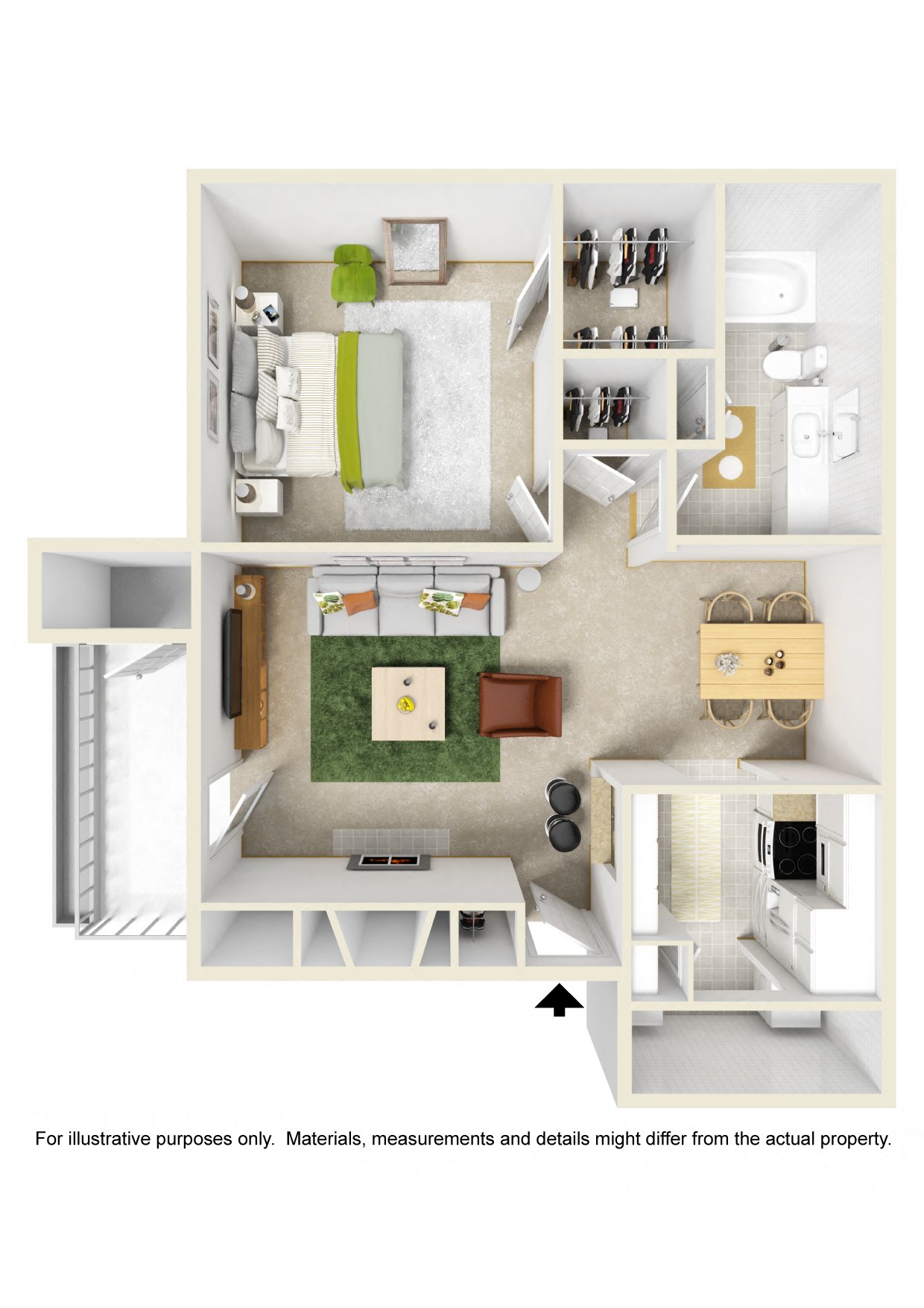 1 Bed (Patio or Sunroom)